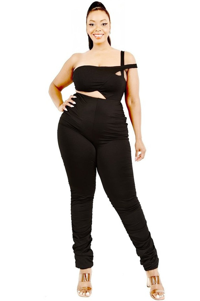 Curvy One Shoulder Jumpsuit