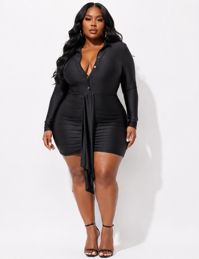 Curvy Mini Satin Dress