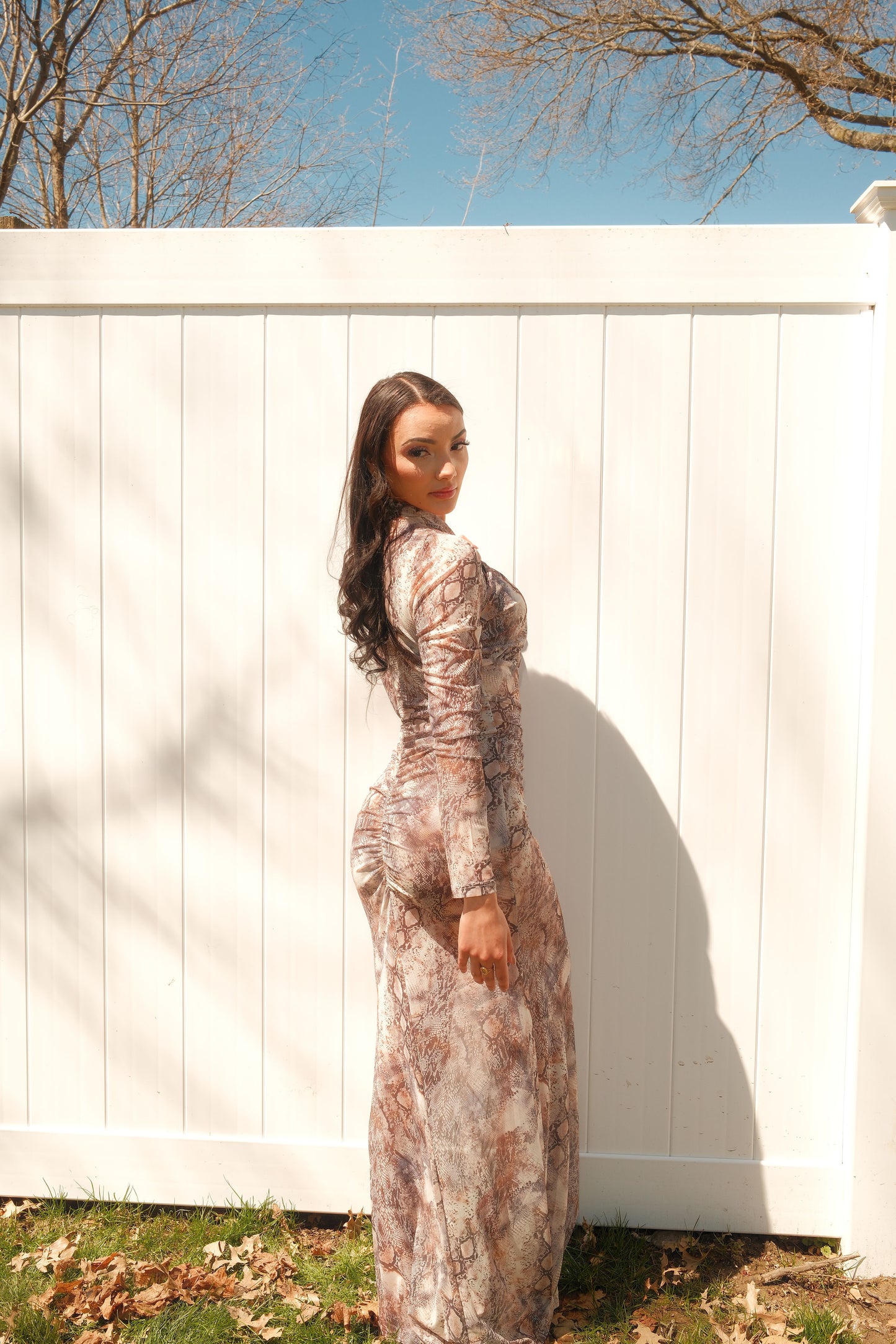 Snakeskin Print Dress