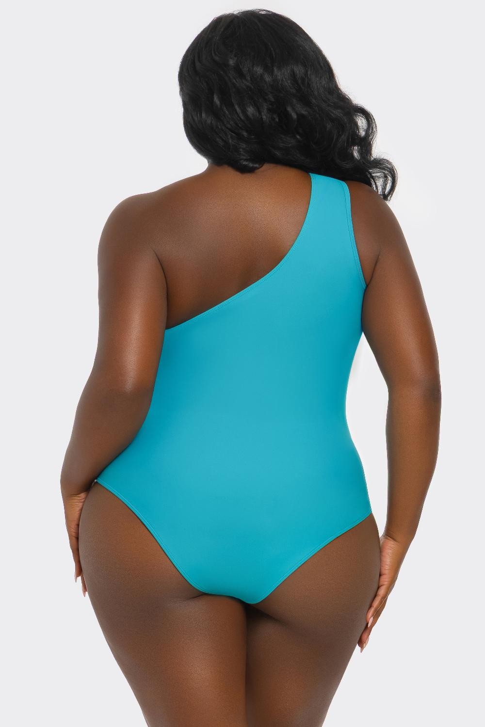 Plus One Shoulder One Piece Bathing Suit